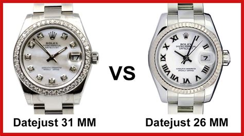 rolex datejust 26mm vs 31mm|Rolex Datejust 31 diamond bezel.